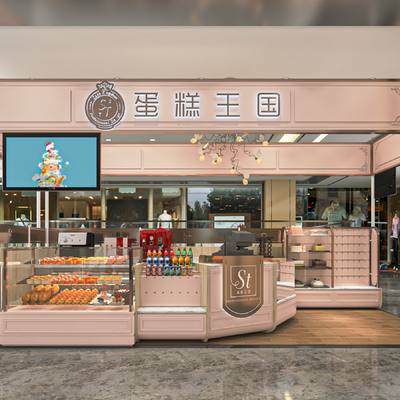  简欧蛋糕店 面包店su模型 