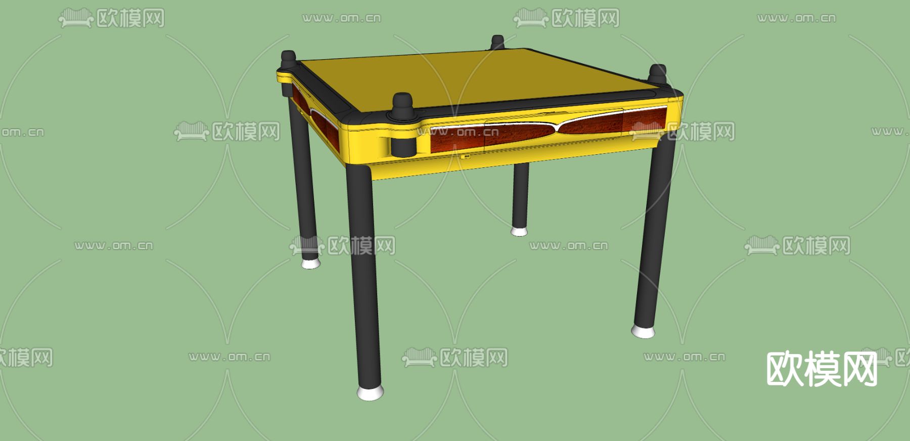 麻将机su模型下载（渲染图2）