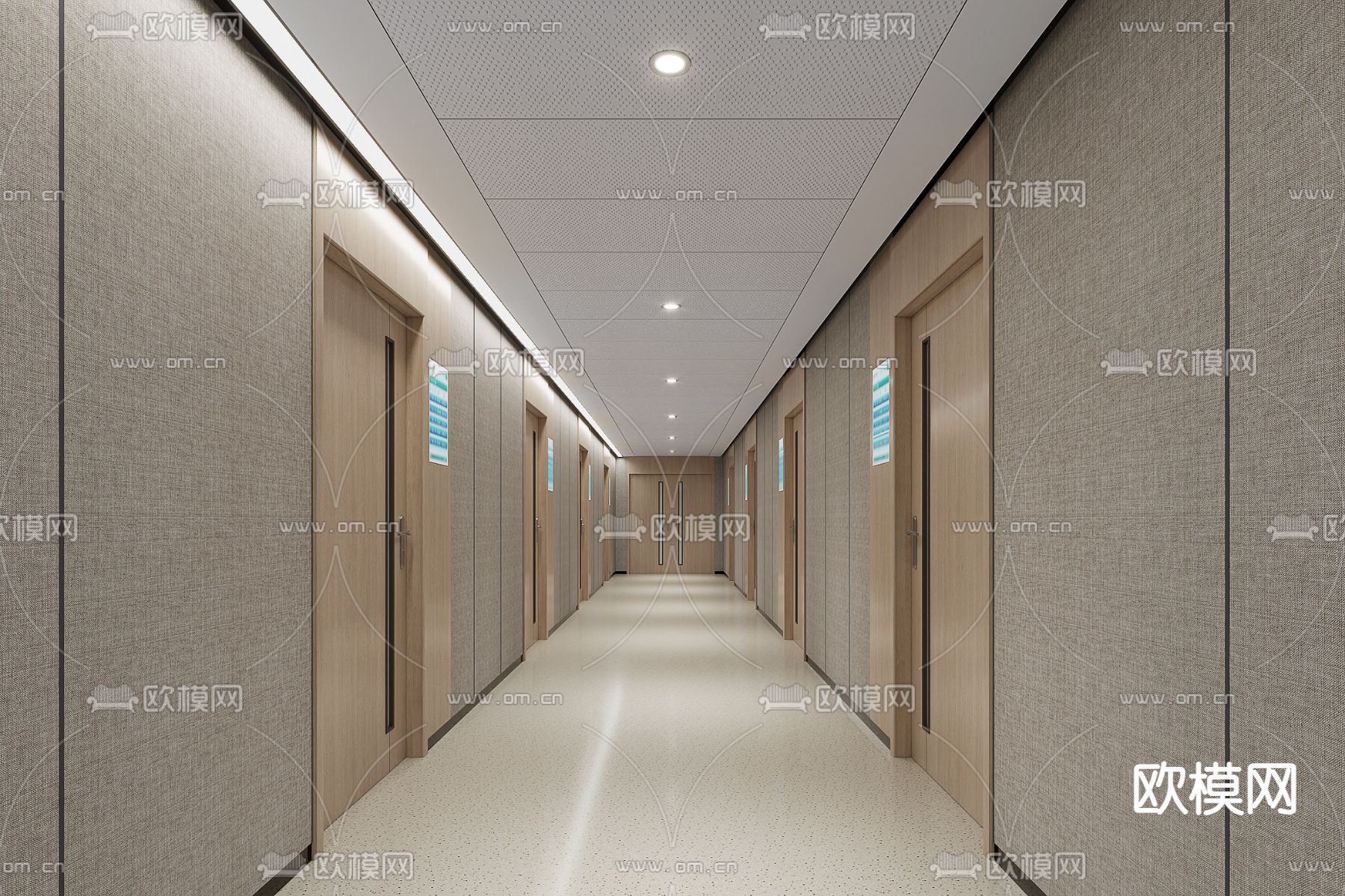 医院走廊 过道3d模型下载