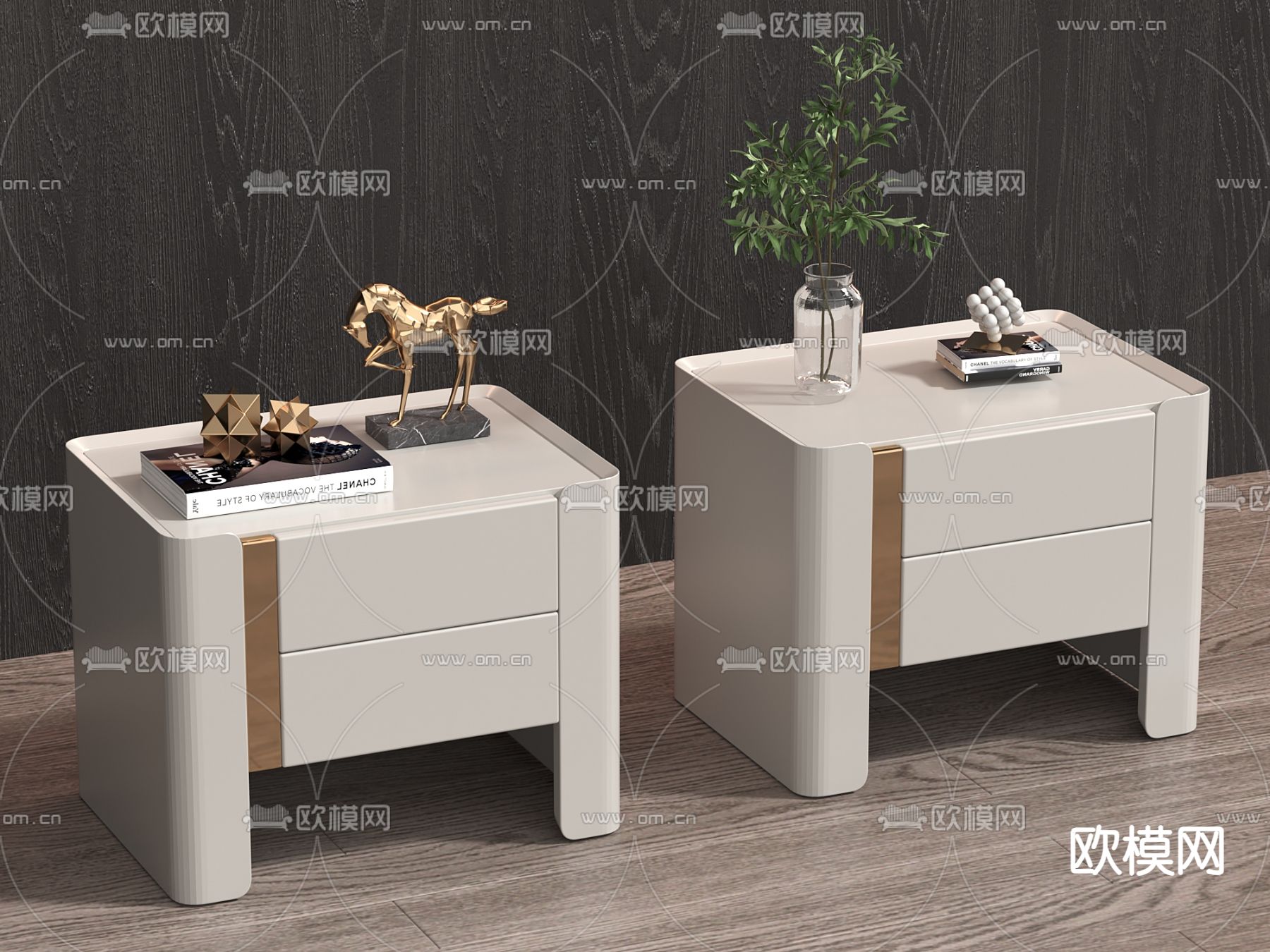 床头柜su模型下载（渲染图1）