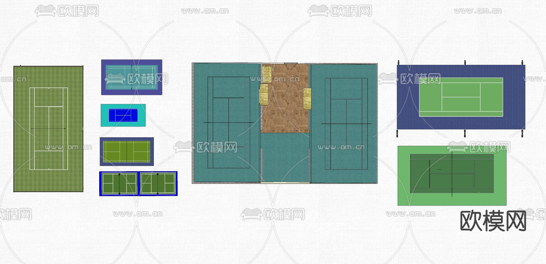 羽毛球场地su模型下载（渲染图1）