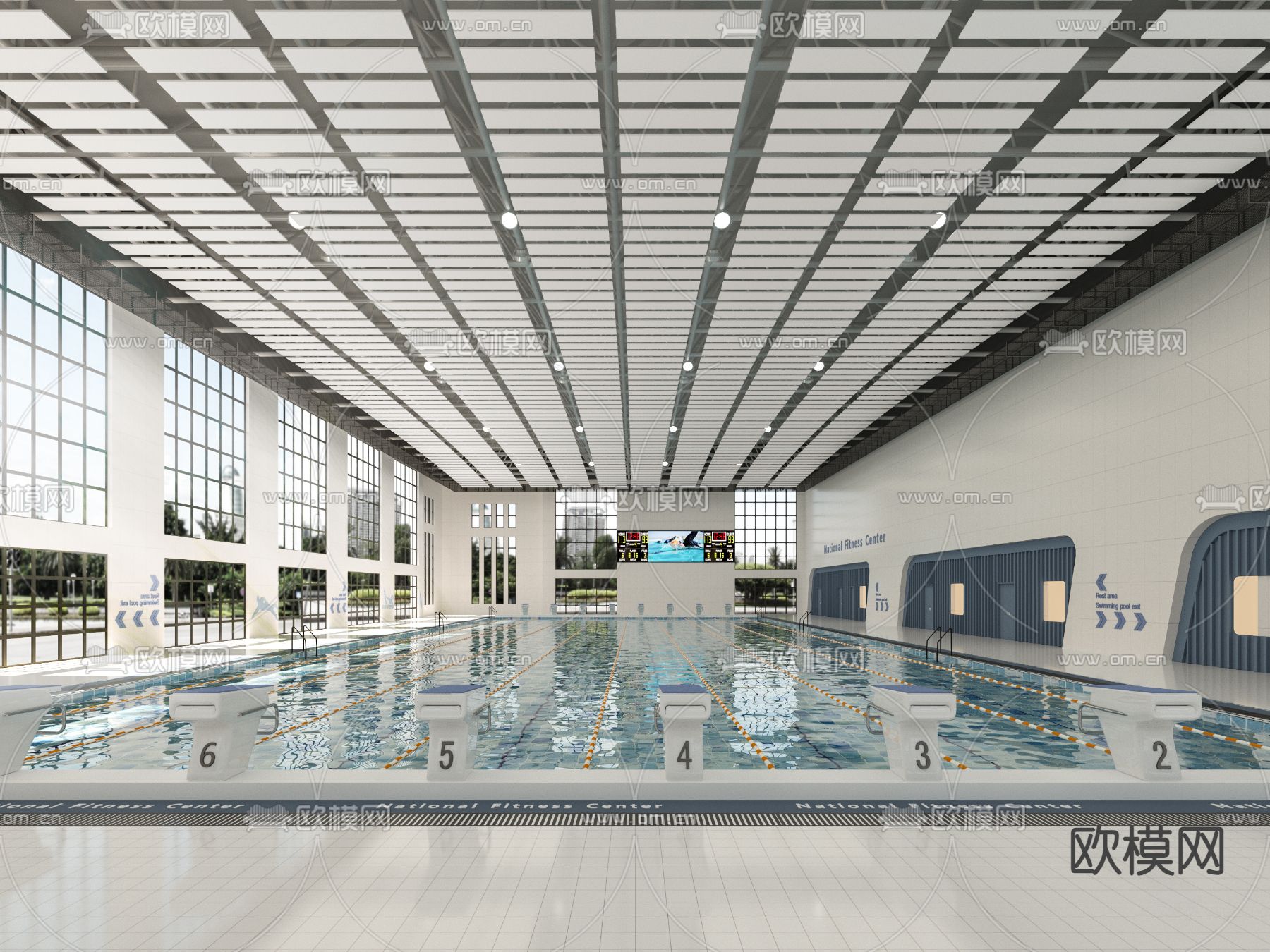 游泳馆3d模型下载