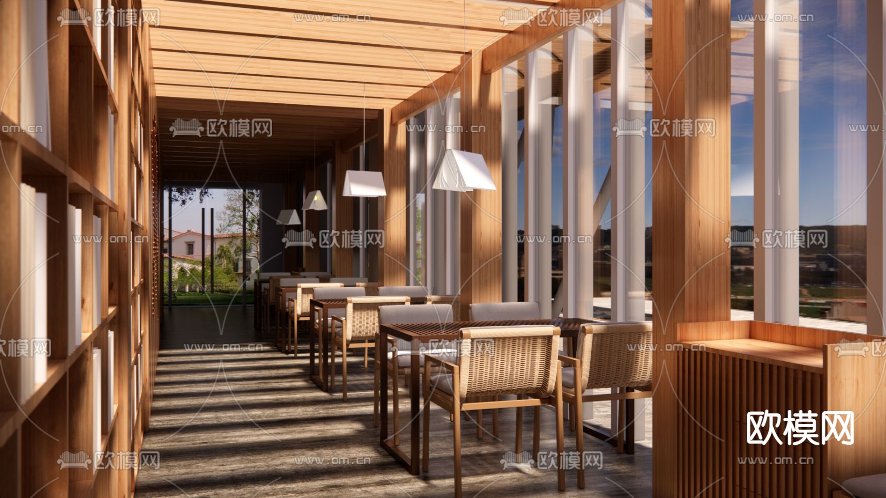 现代图书馆su模型下载（渲染图6）