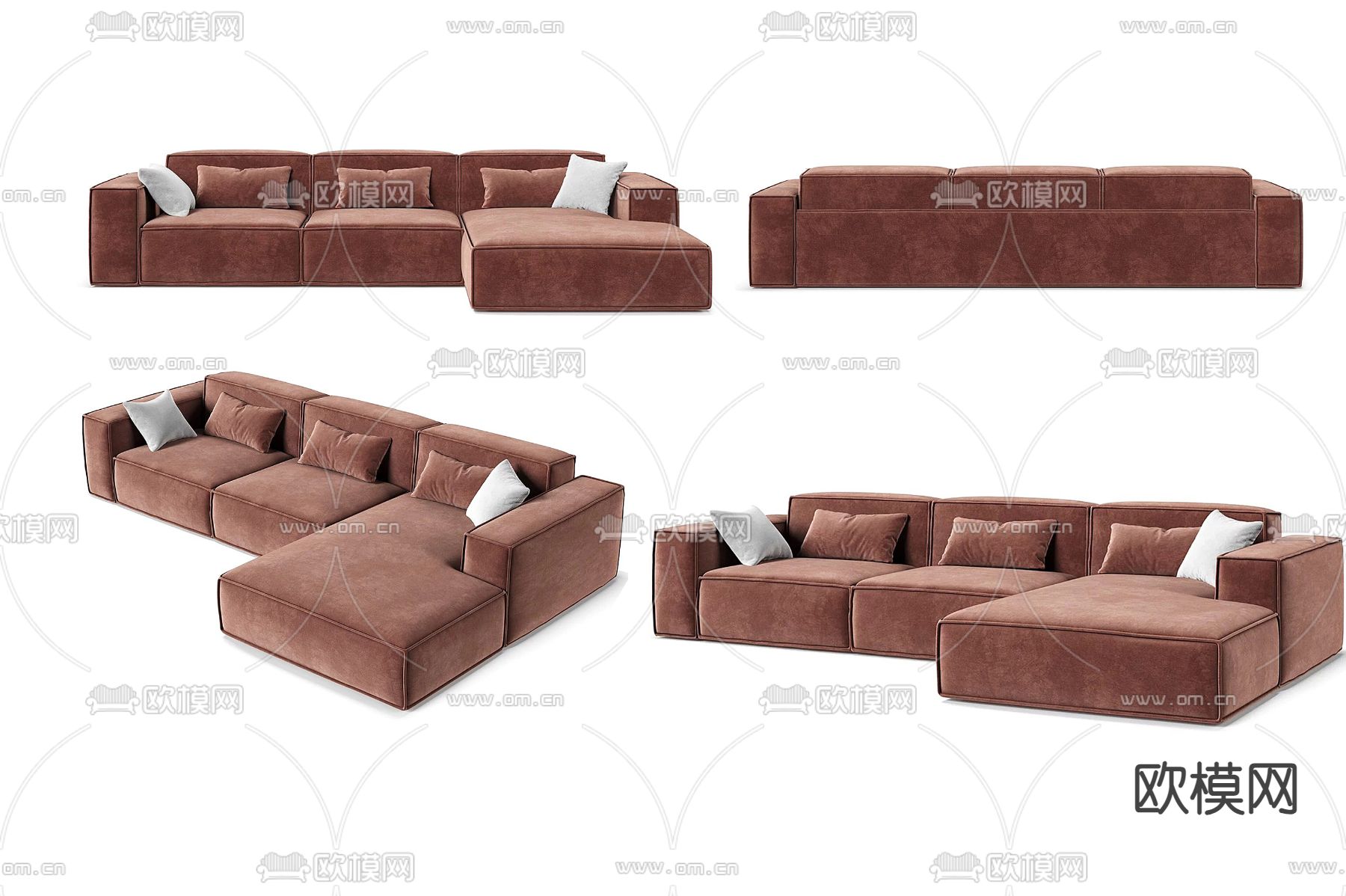 转角沙发 多人沙发3d模型下载