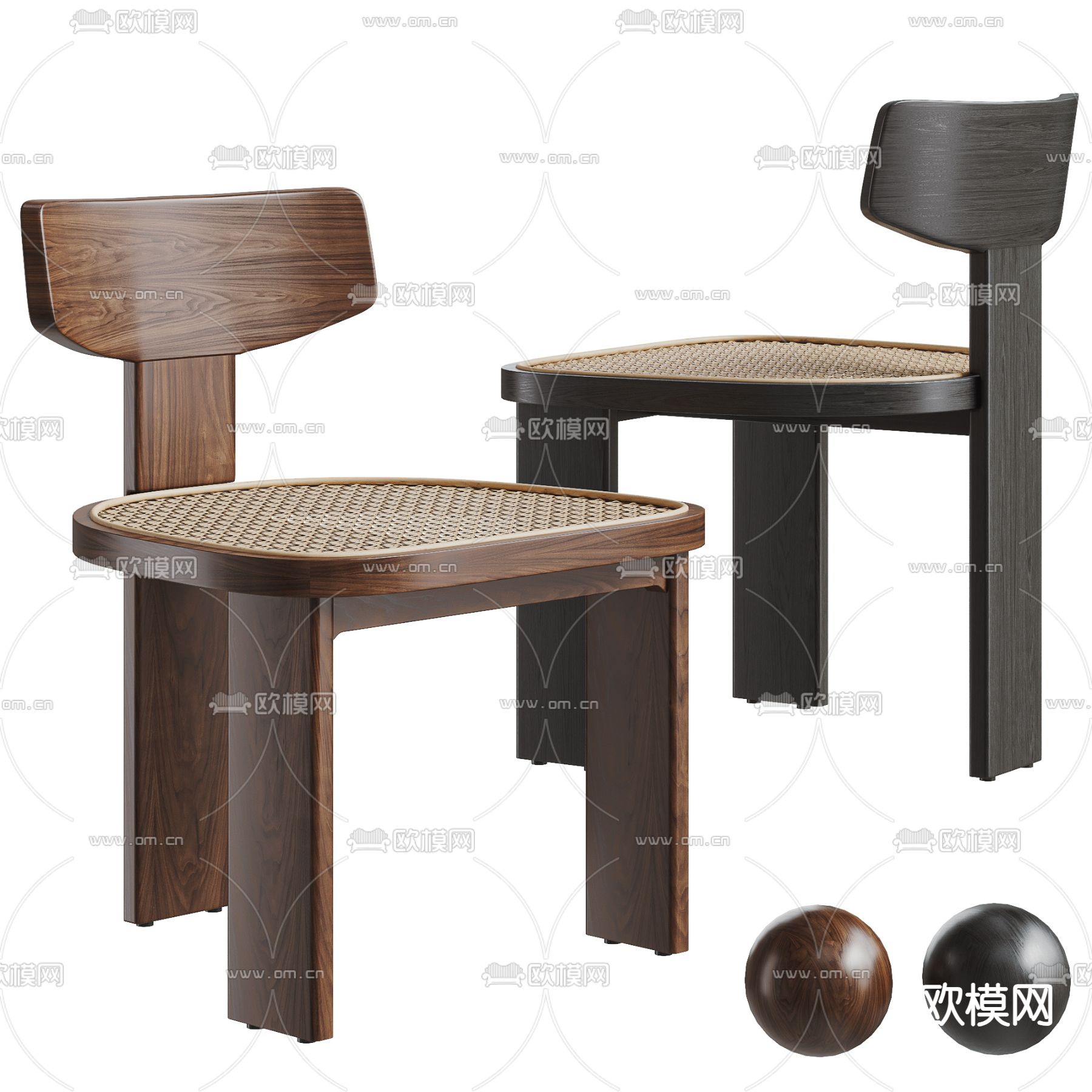 侘寂椅子 餐椅3d模型下载