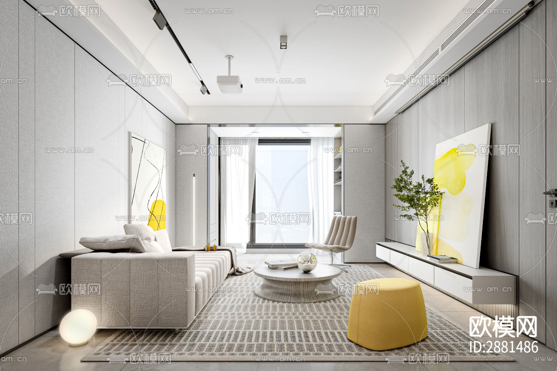 样板间cad施工图下载（渲染图8）