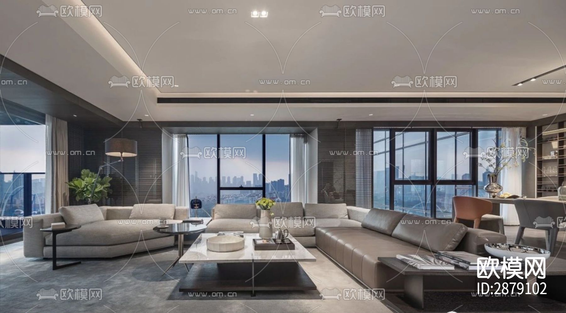 深圳天鹅堡280m²私宅CAD施工图下载（渲染图8）