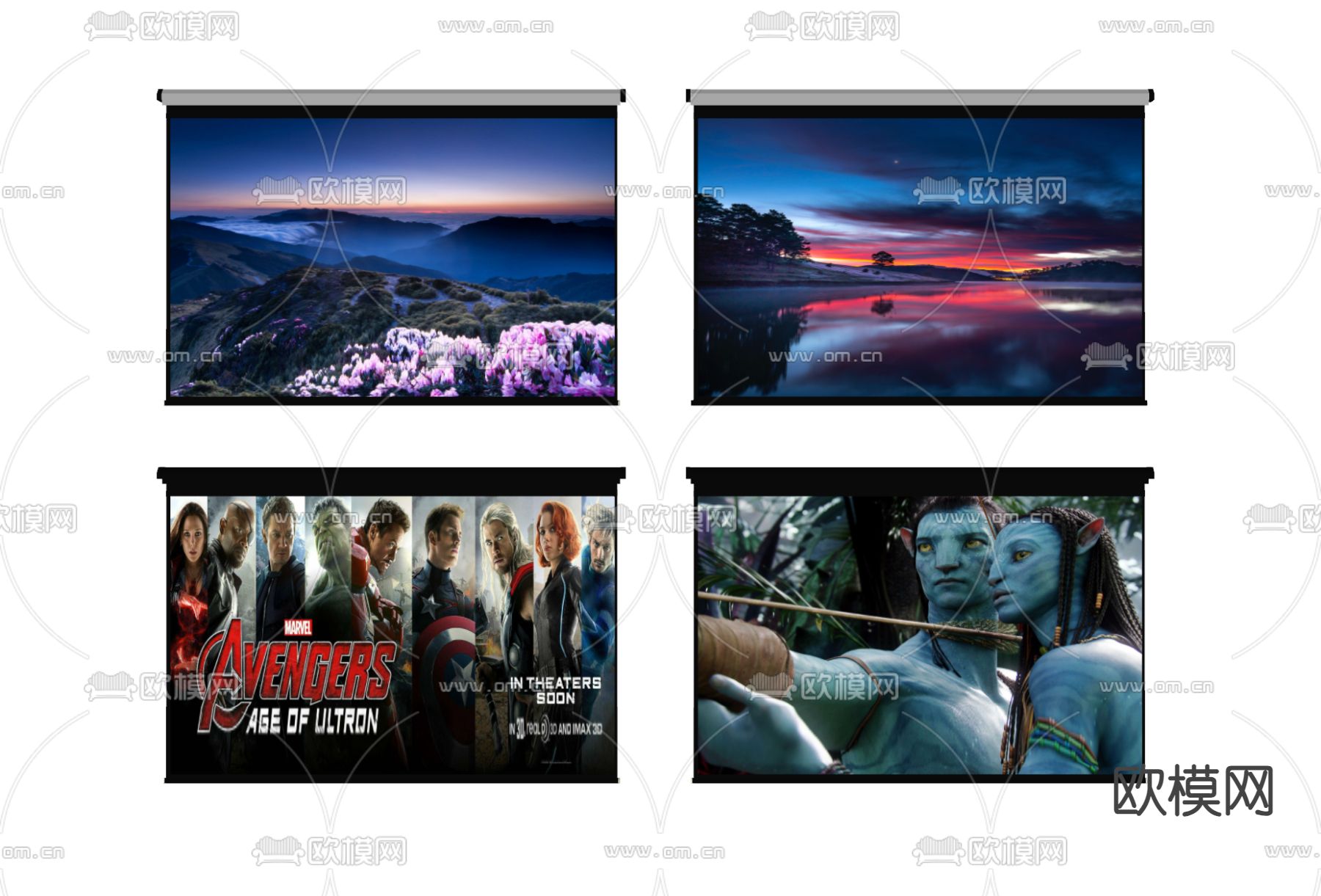 投影幕布su模型下载（渲染图2）