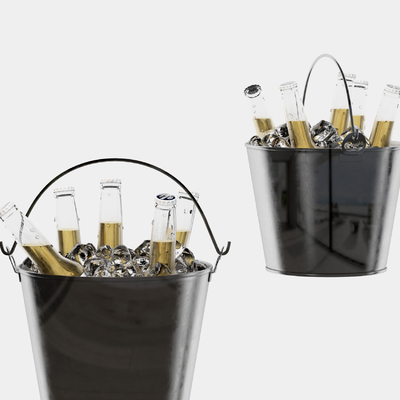  现代冰桶 冰啤酒su模型 