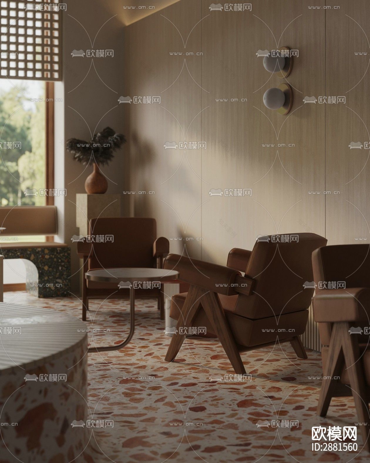 咖啡店cad平面布置图下载（渲染图7）