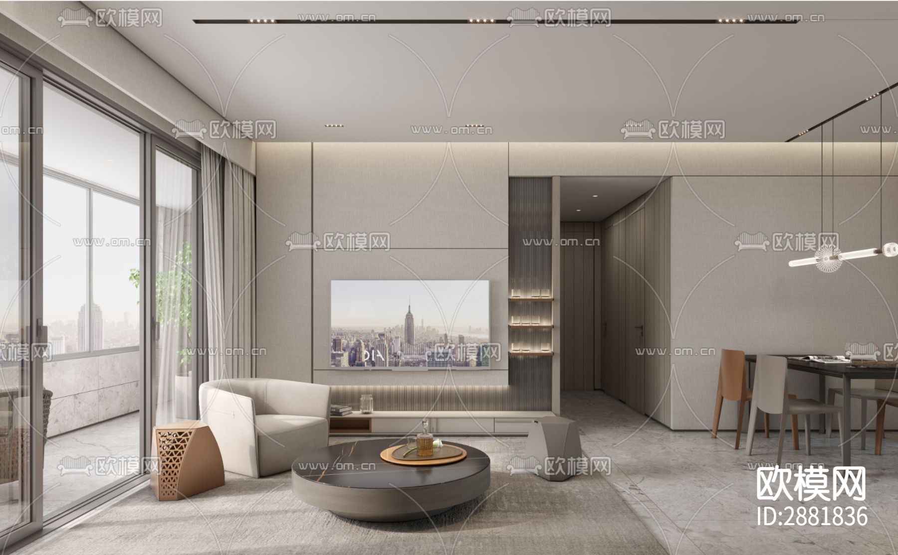 平层cad施工图下载（渲染图8）