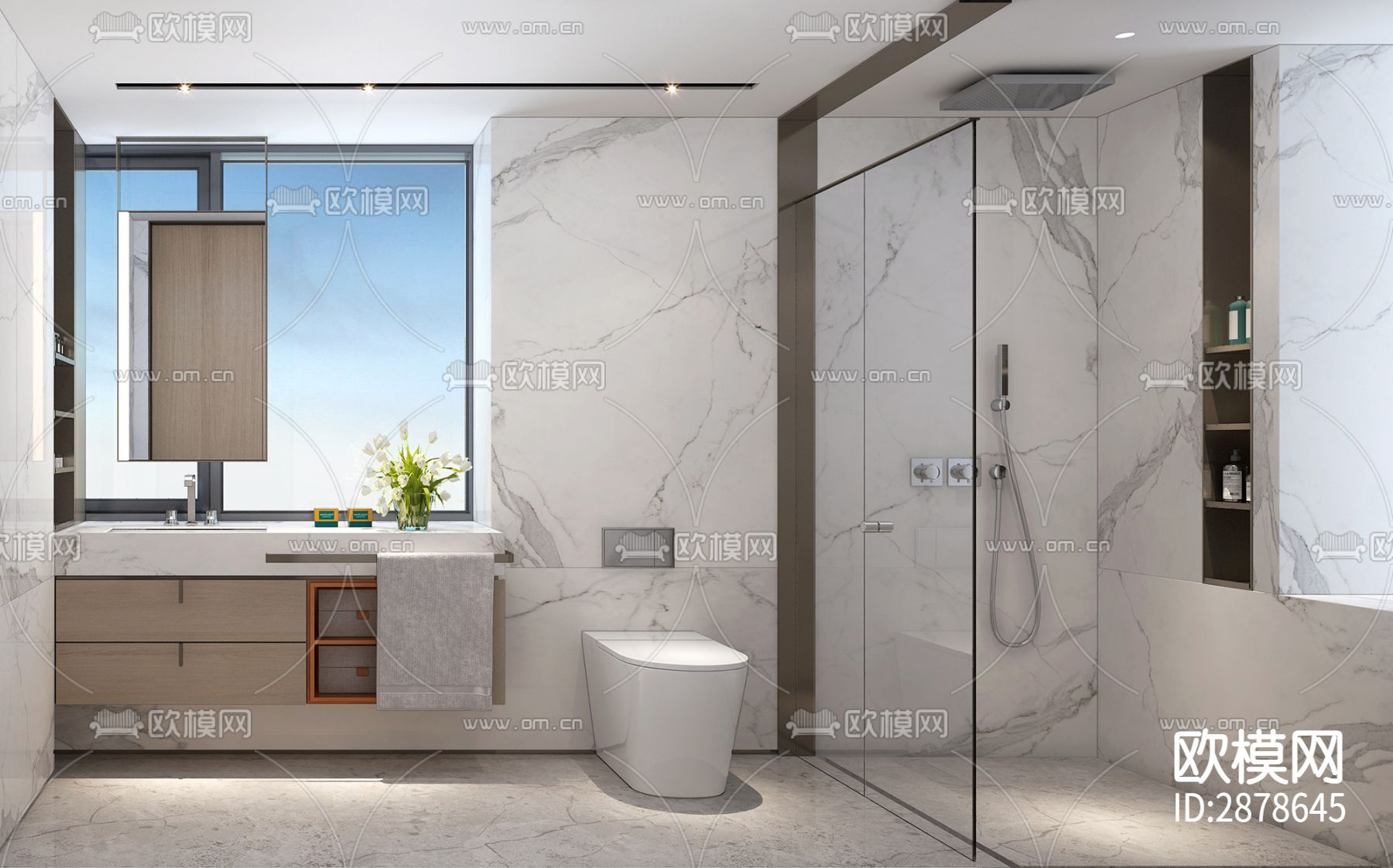 深圳天鹅堡270m²平层私宅cad施工图下载（渲染图5）