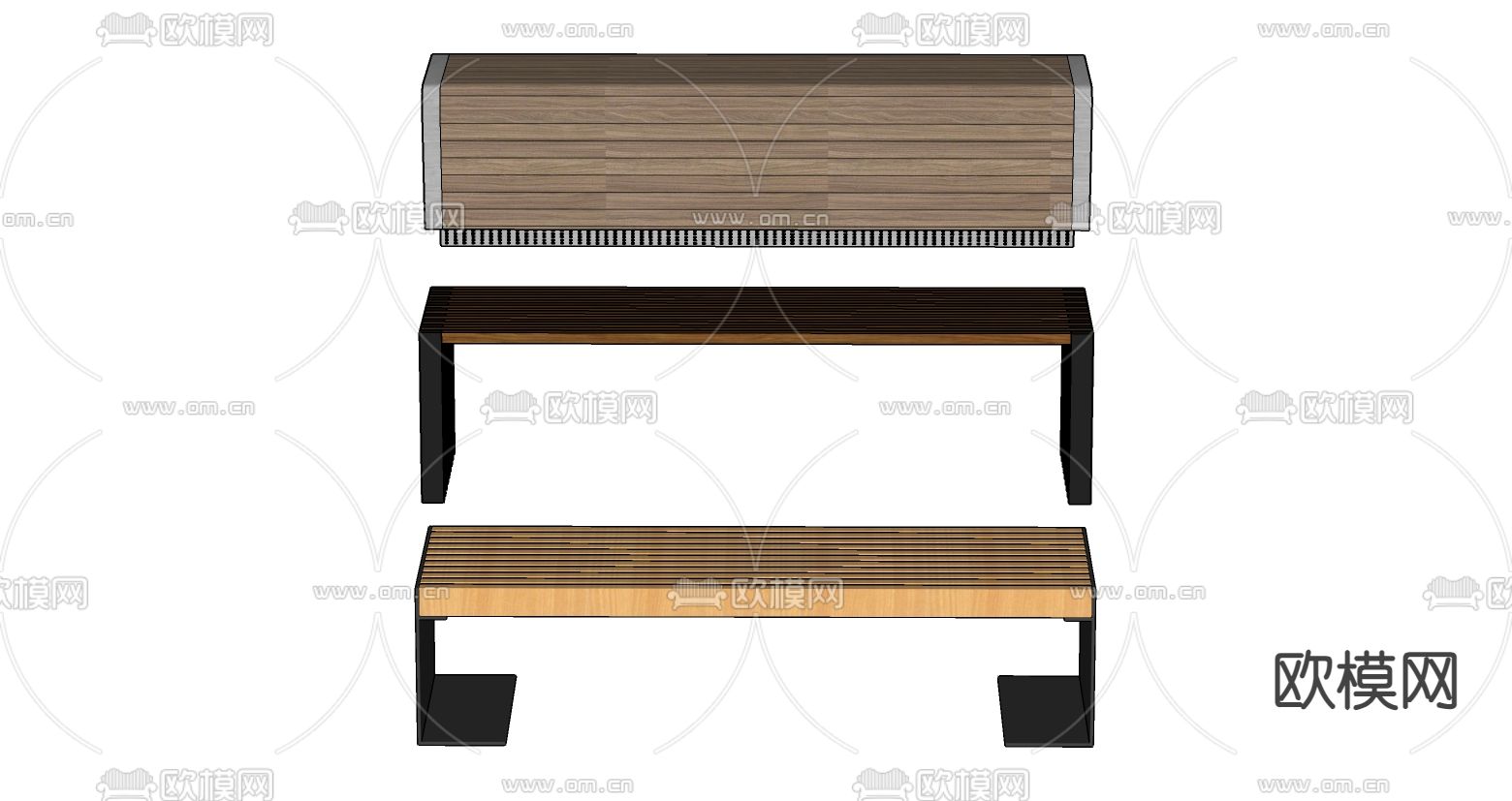 景观座椅su模型下载（渲染图2）