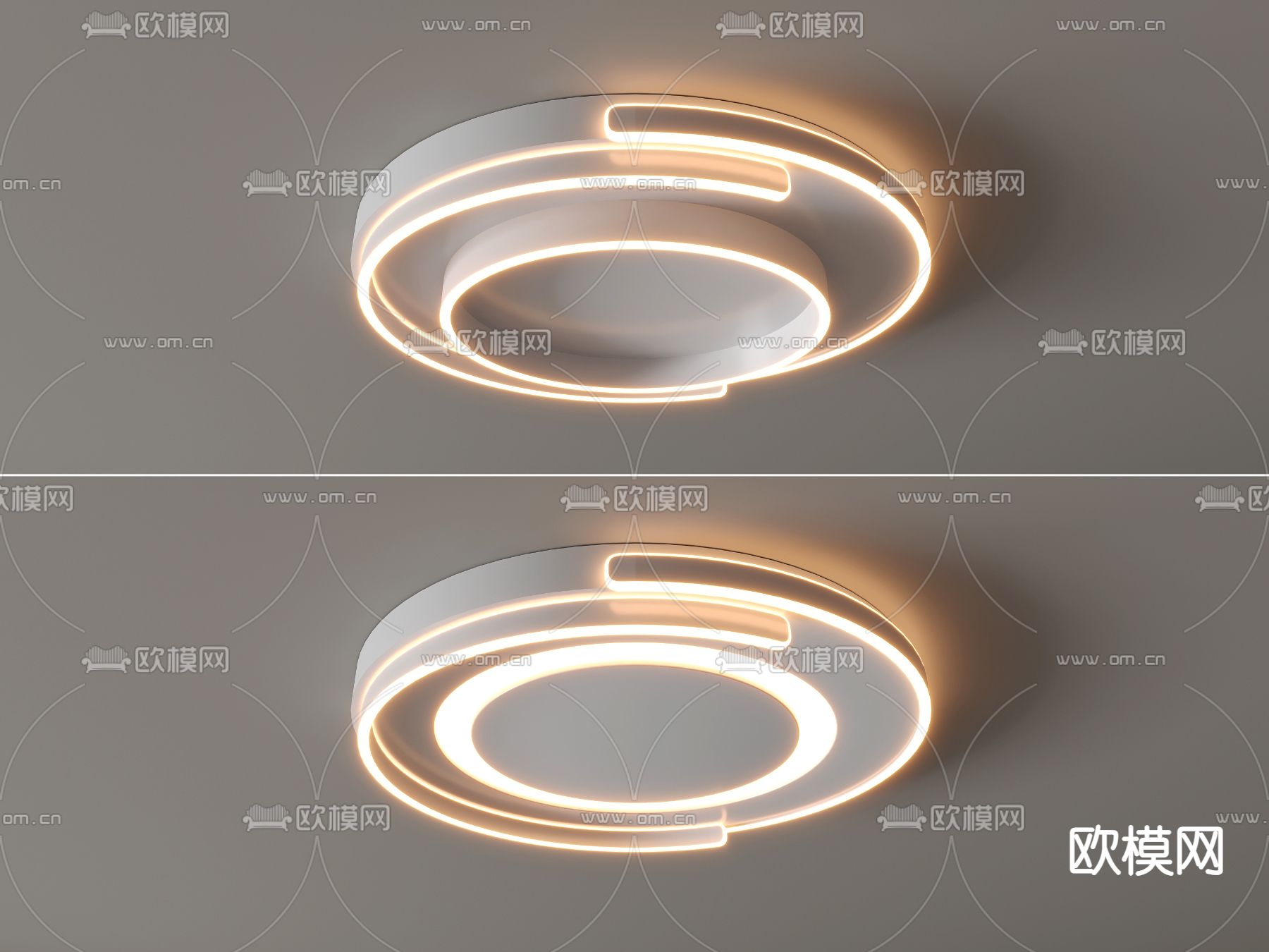 现代吸顶灯su模型下载（渲染图1）