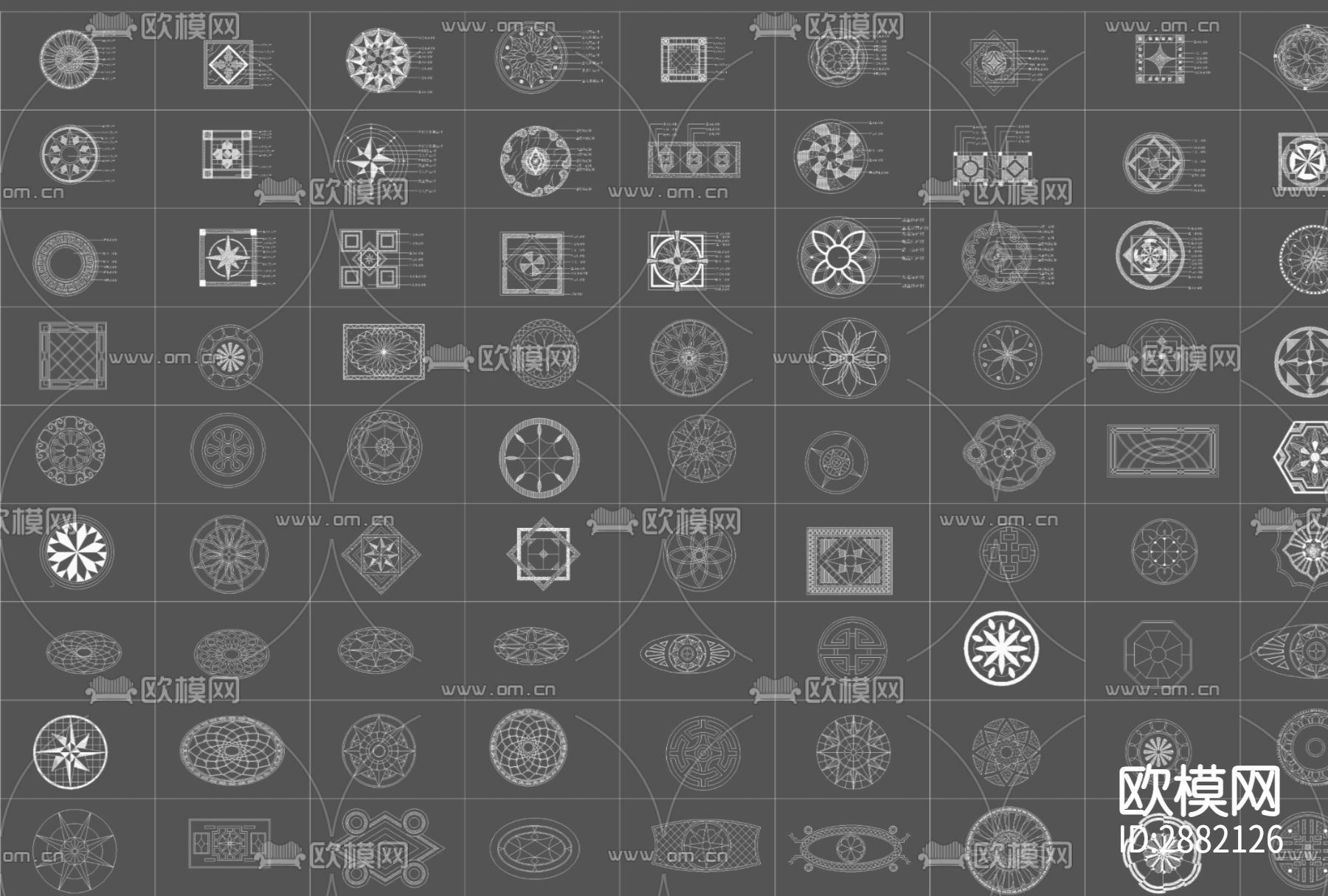 地面拼花cad图块下载（渲染图5）