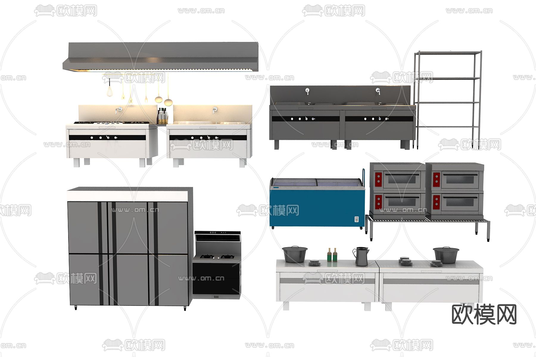 中央厨房 燃气灶3d模型下载