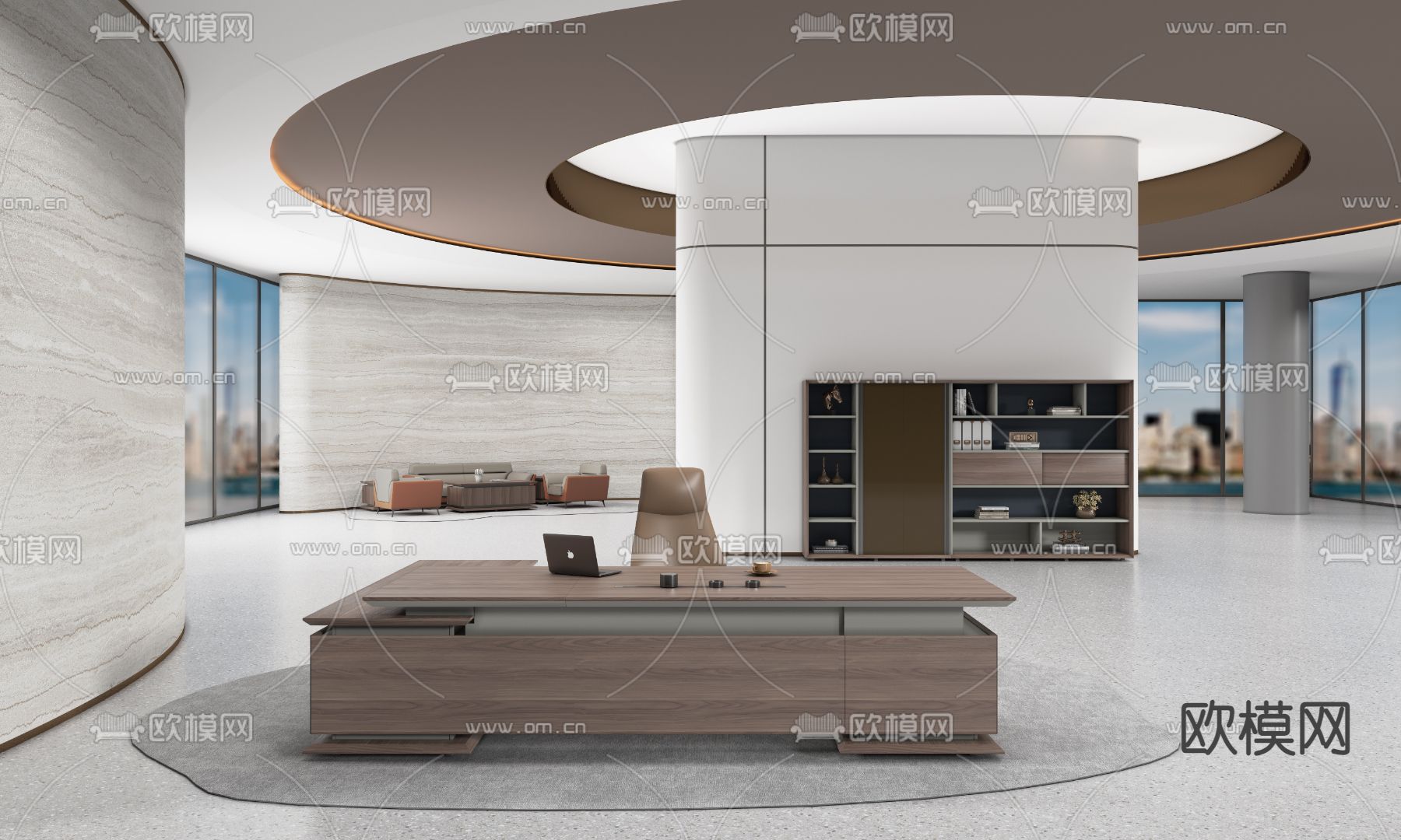大班台 班台桌 老板桌 总裁桌3d模型下载