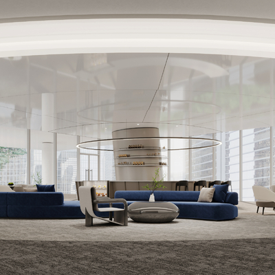  现代公司休闲区su模型 