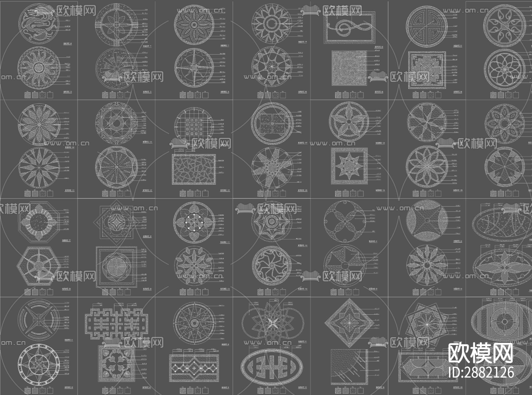 地面拼花cad图块下载（渲染图3）