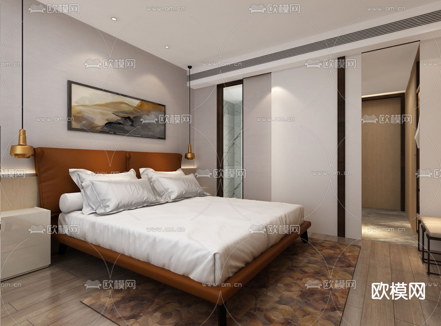酒店客房免费3d模型下载（渲染图2）