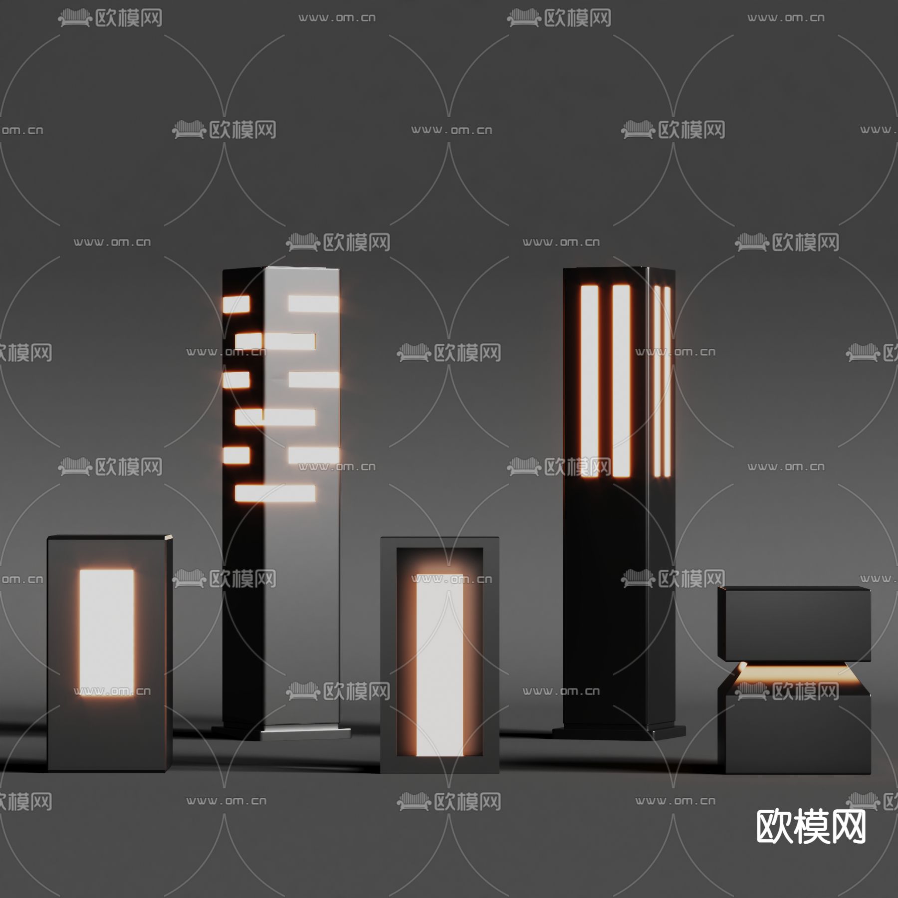 草坪地灯 街道路灯su模型下载（渲染图1）