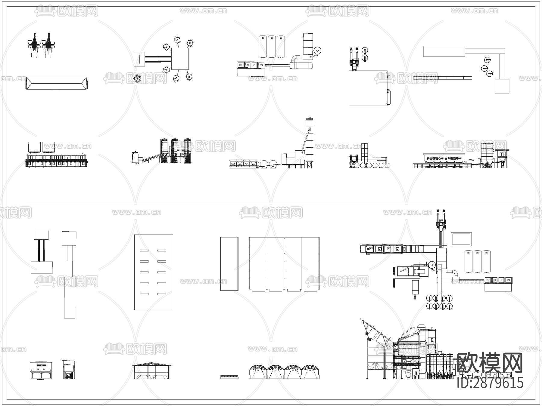 工业厂房设备搅拌站贮罐CAD施工图下载