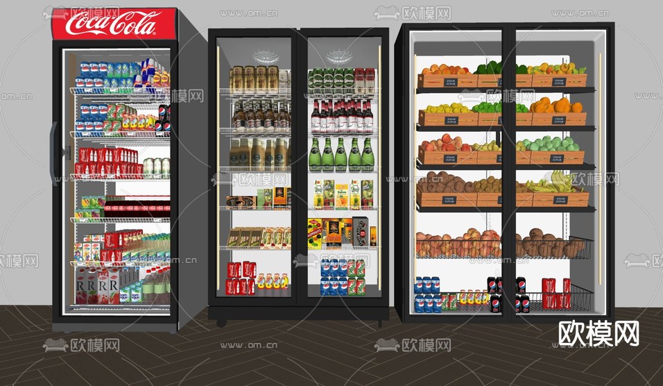冰箱 冰柜 冷藏柜su模型下载(渲染图2)