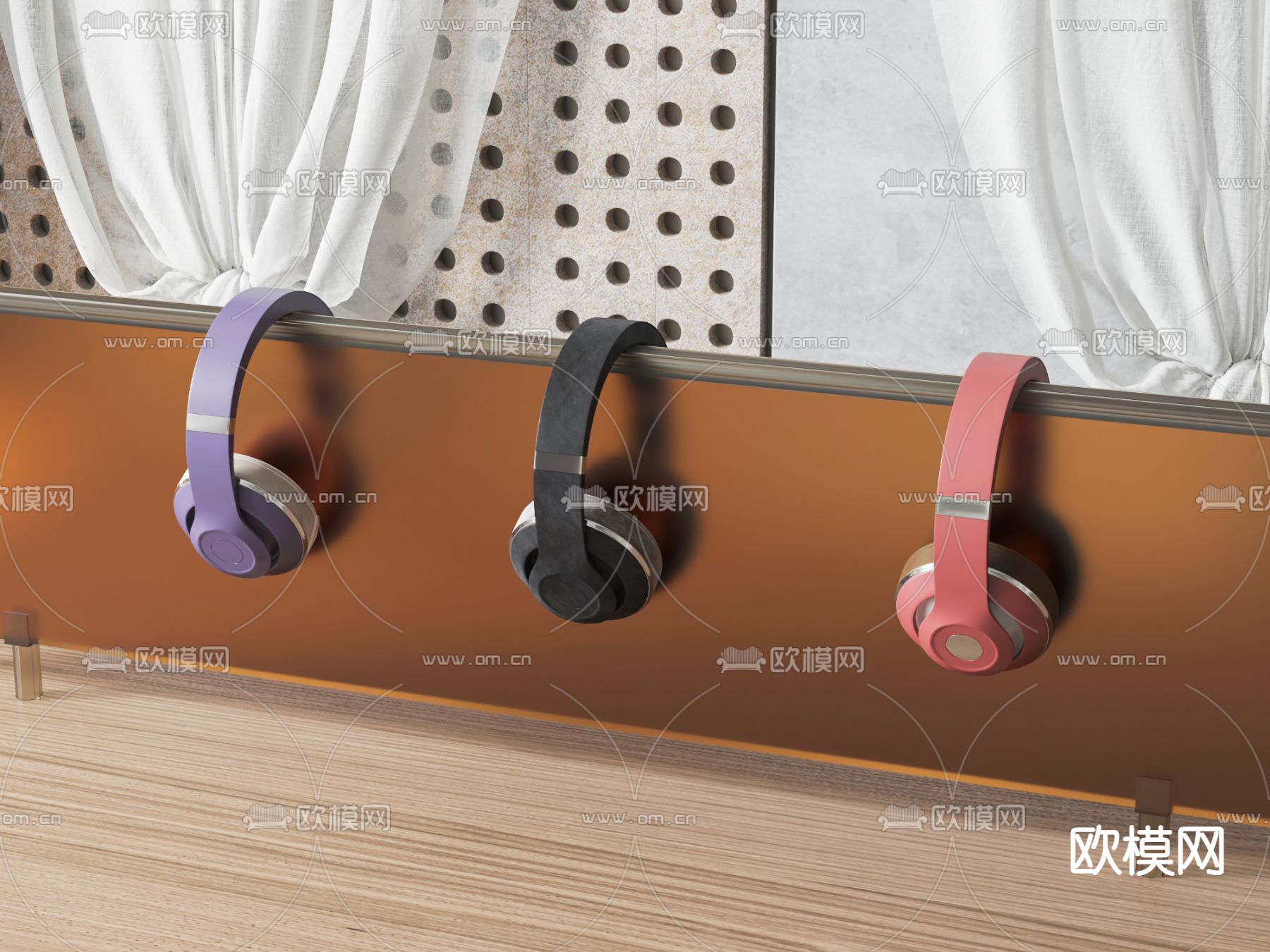 头戴式耳机3d模型下载