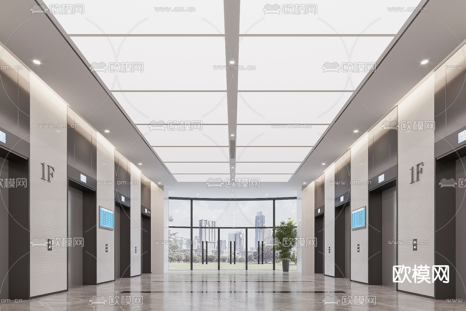 电梯厅 电梯间3d模型下载