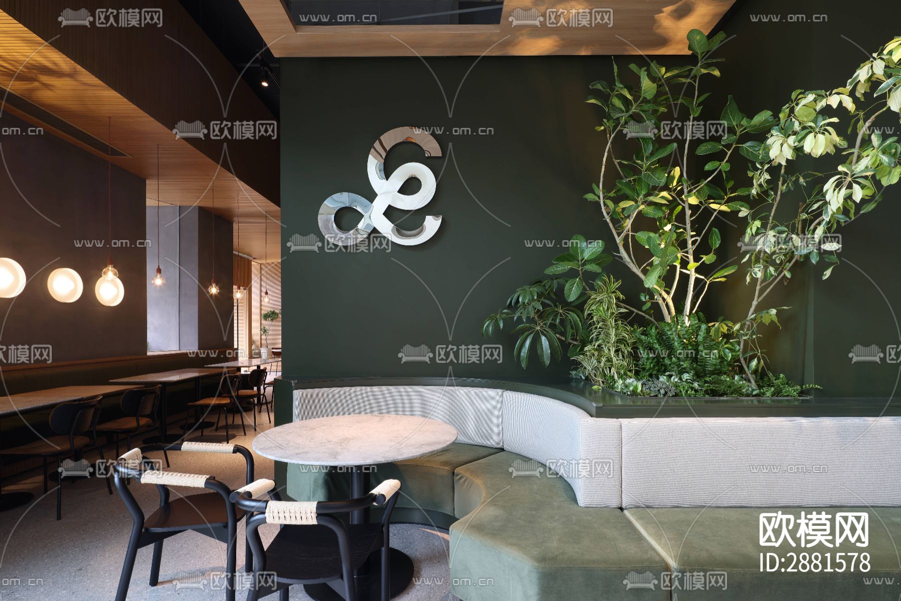 餐厅cad平面图下载（渲染图7）