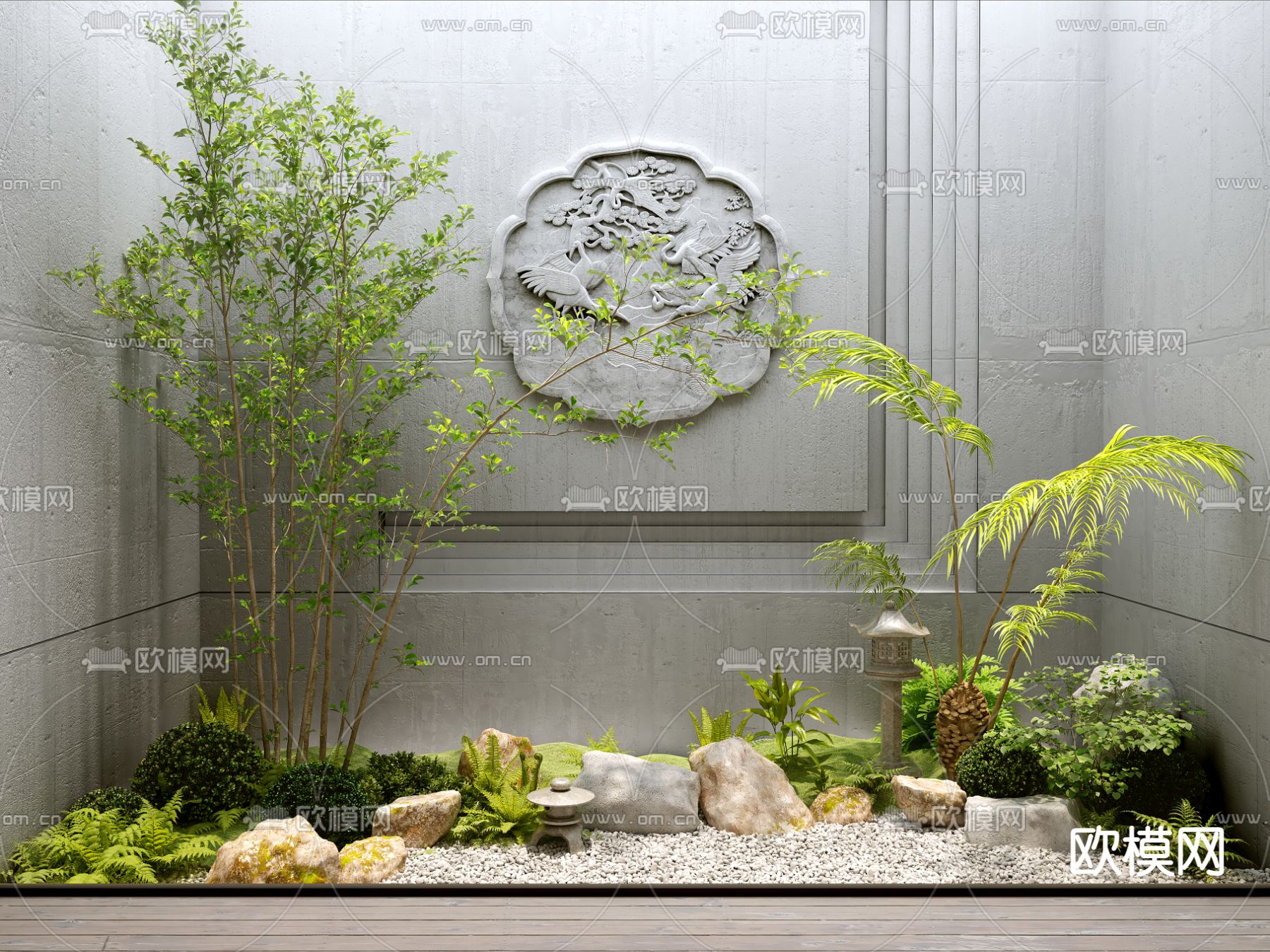 绿植堆 室内造景 微地形3d模型下载