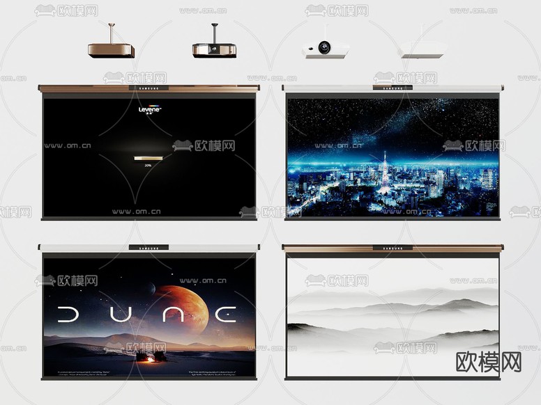 投影幕布 投影仪3d模型下载