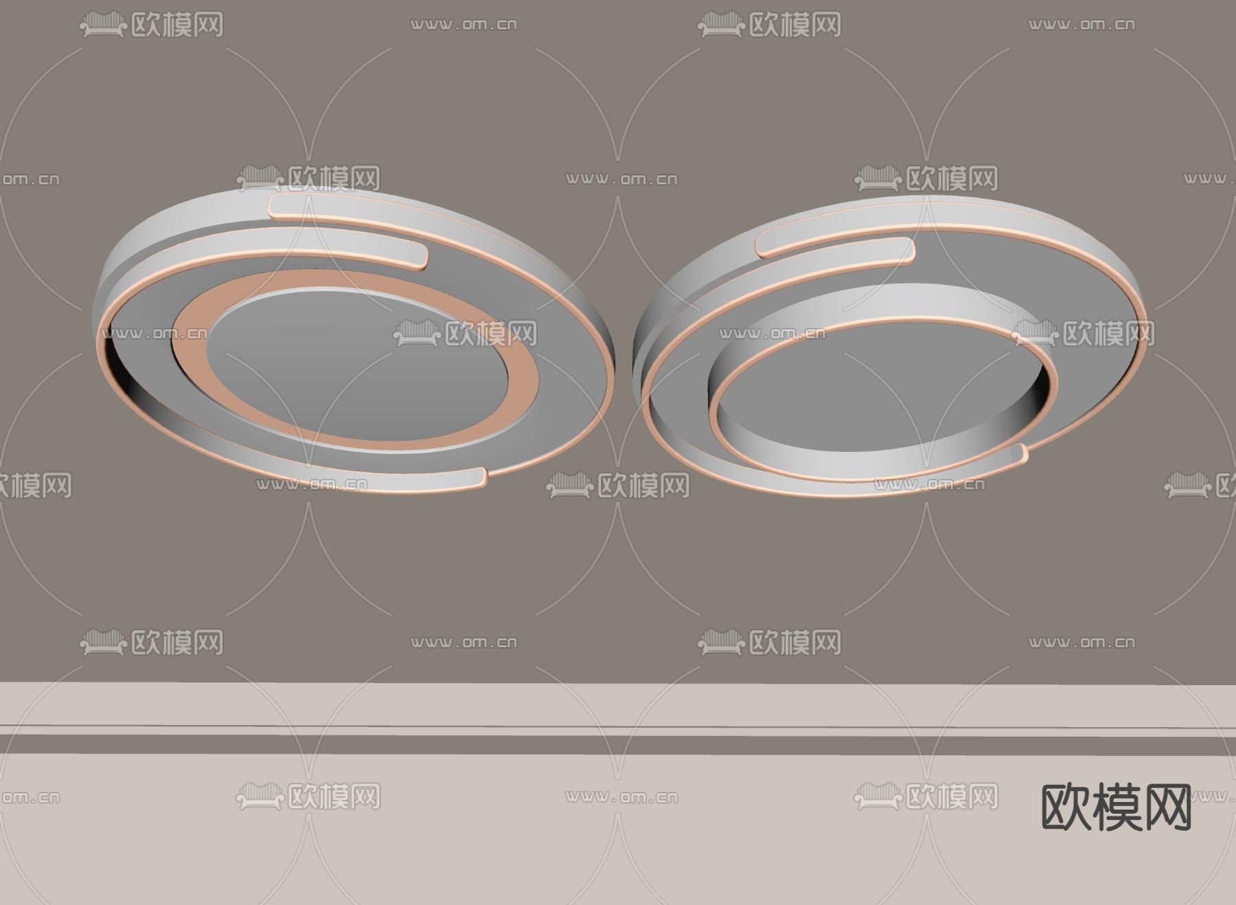 现代吸顶灯su模型下载（渲染图2）