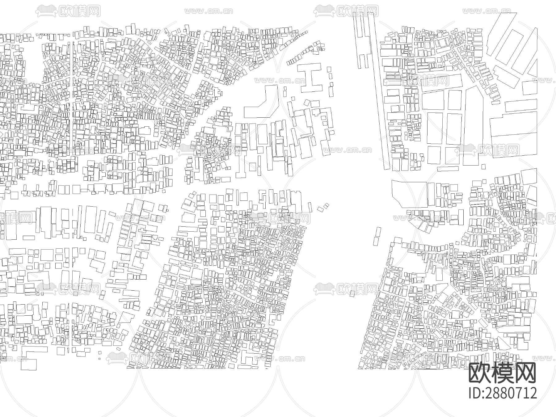 城市规划建筑体块cad施工图下载（渲染图3）