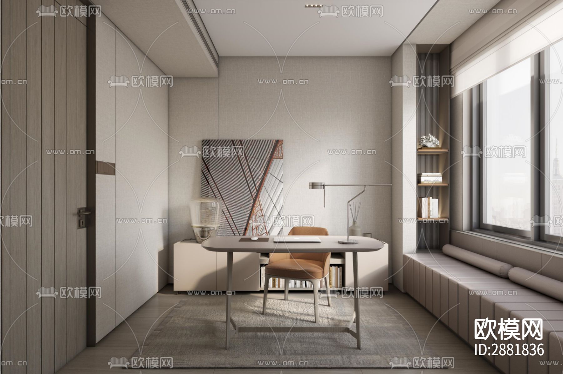 平层cad施工图下载（渲染图4）