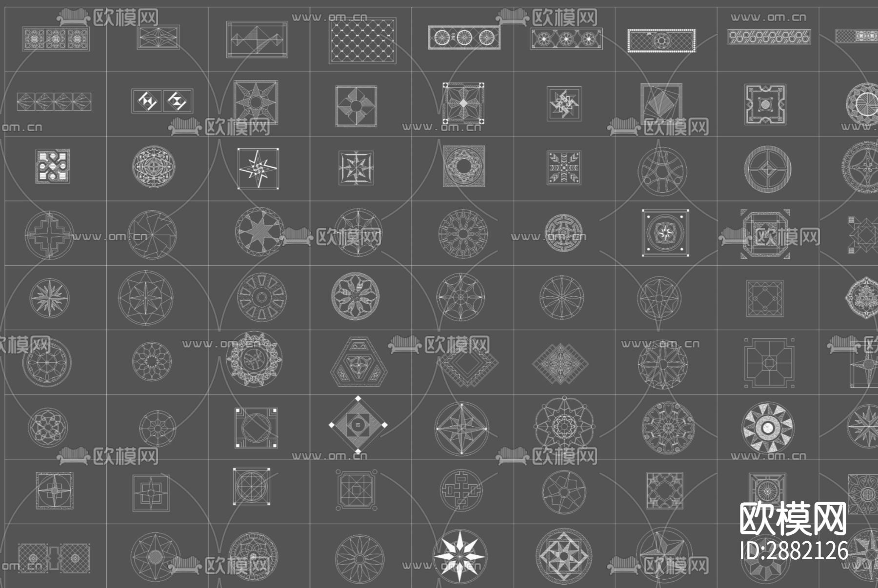 地面拼花cad图块下载（渲染图2）