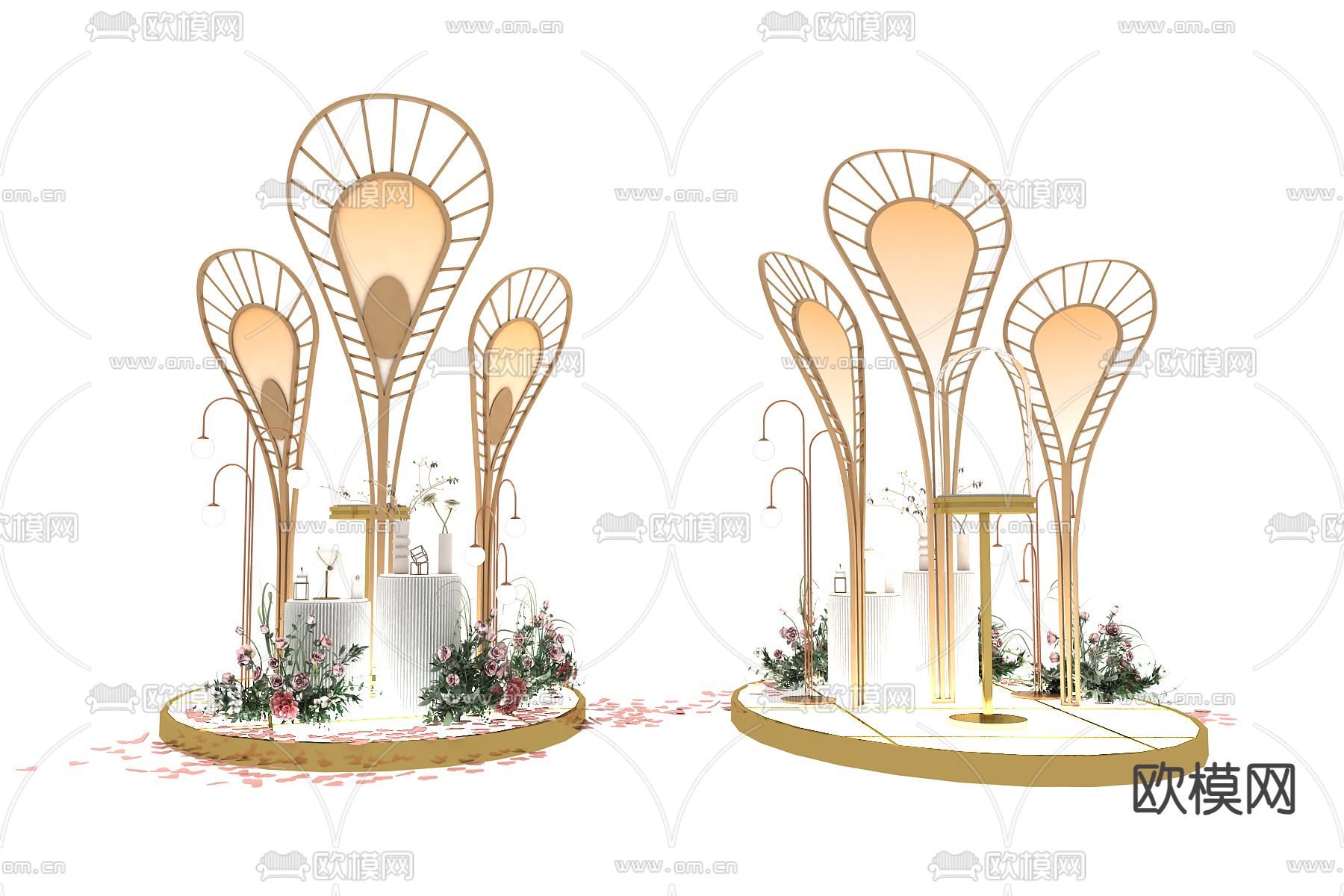 轻奢展柜 展台3d模型下载