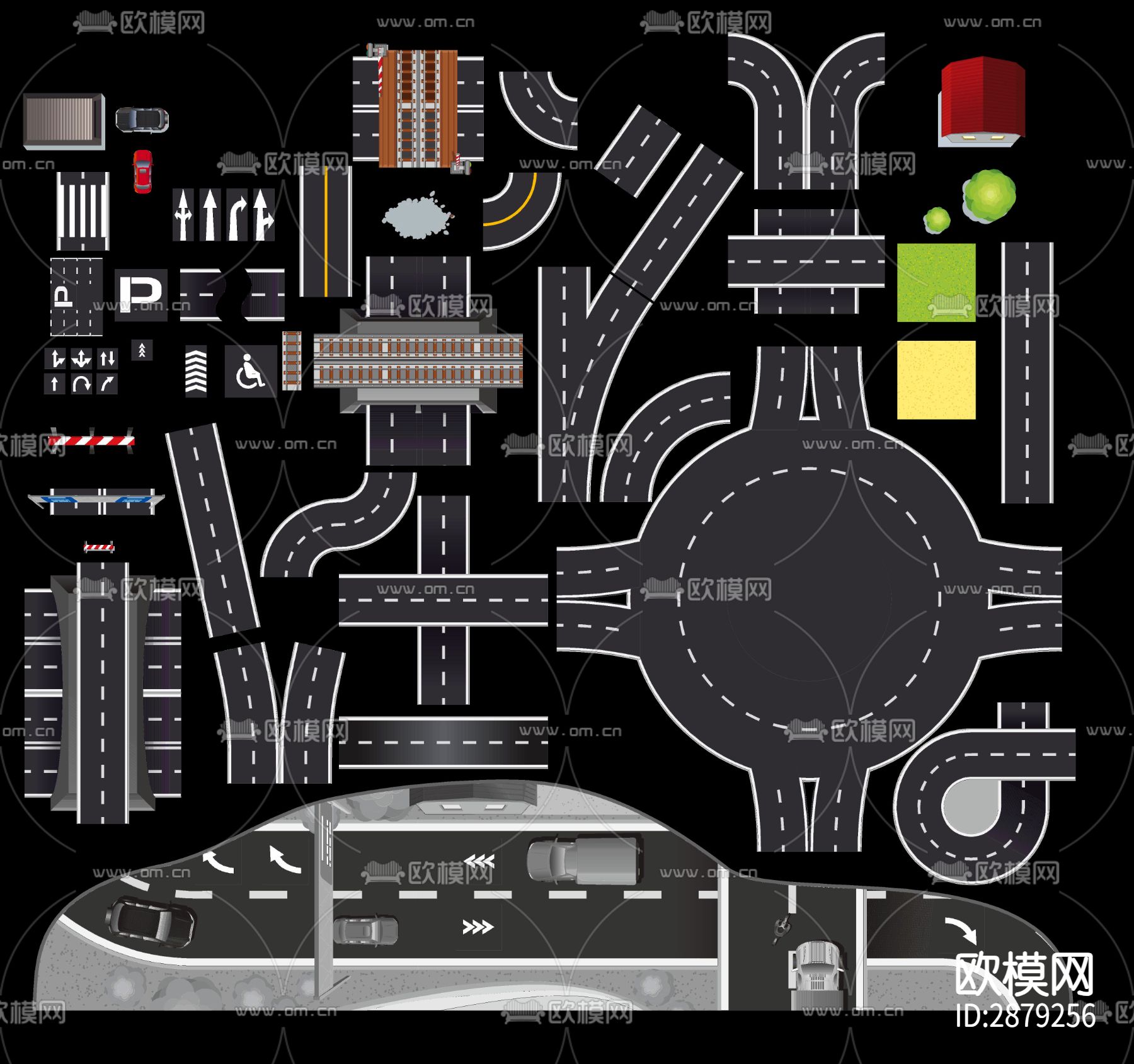 道路规划CAD图库下载（渲染图3）