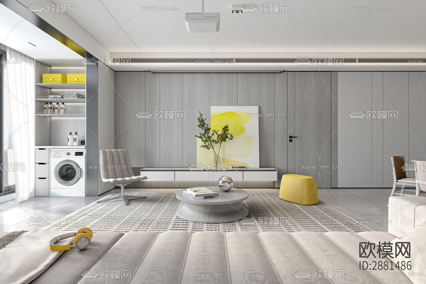 样板间cad施工图下载（渲染图7）