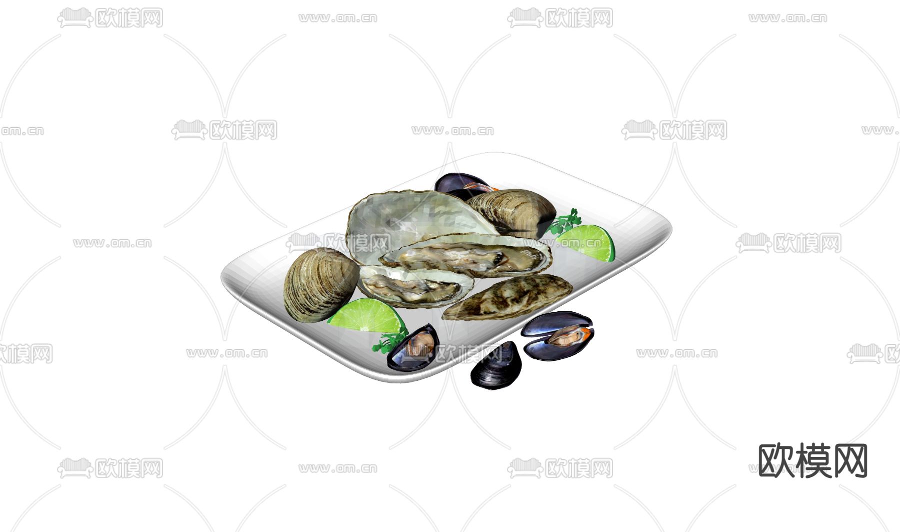 超市海鲜 生鲜生蚝su模型下载（渲染图2）