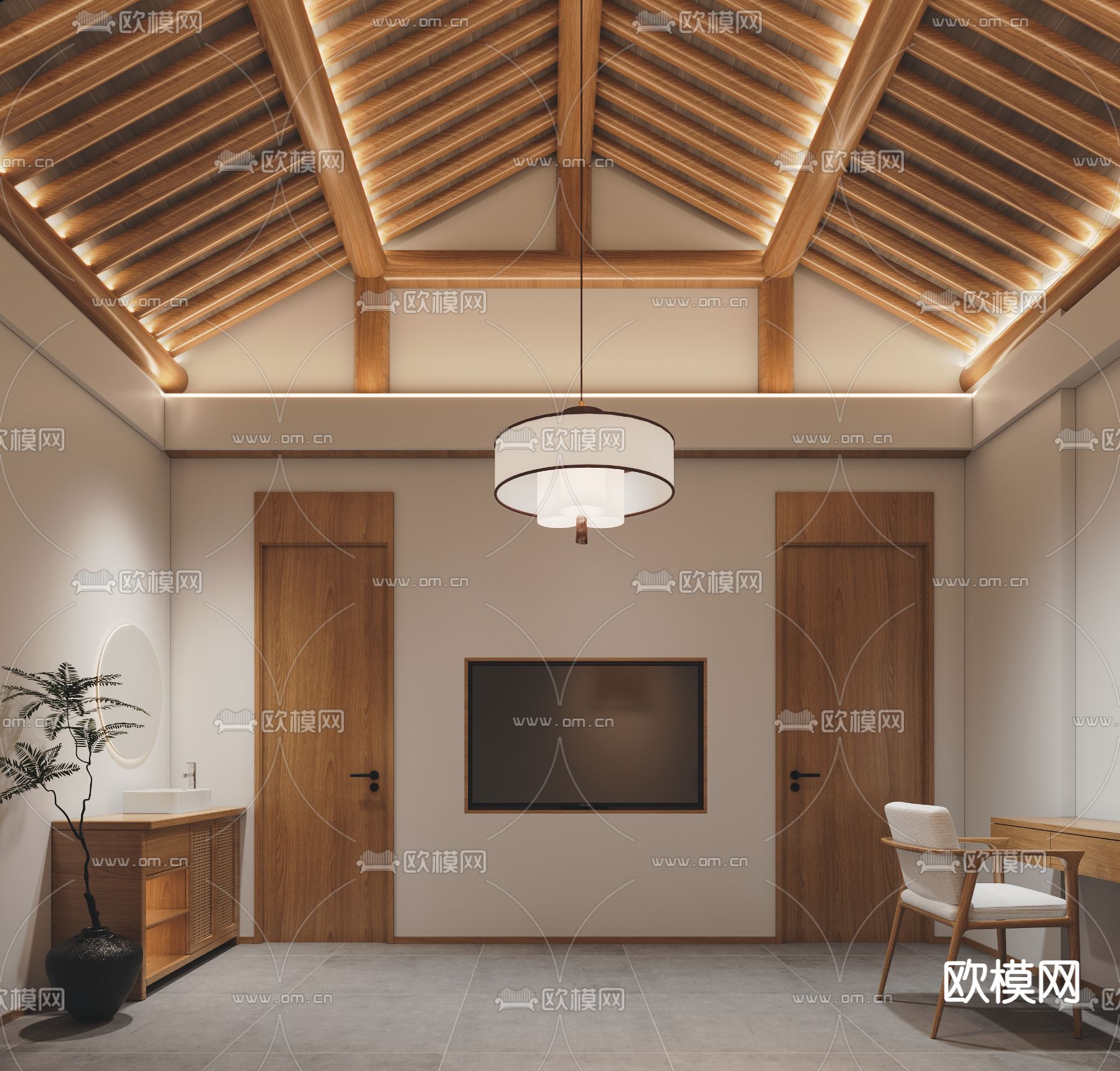 酒店客房免费3d模型下载（渲染图3）
