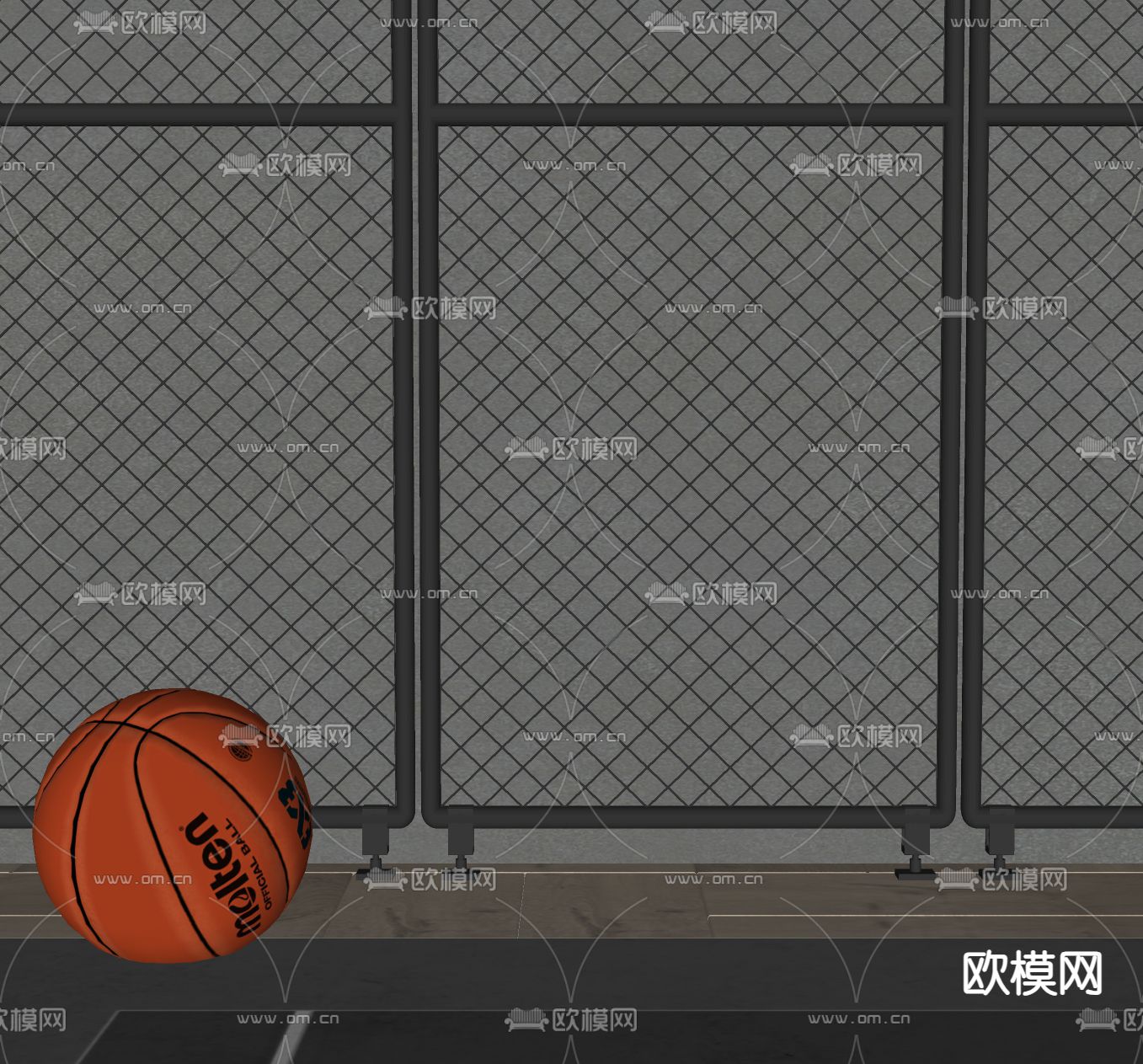铁丝网 篮球su模型下载（渲染图2）
