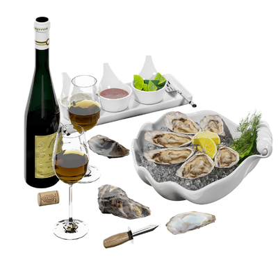  食品 红酒 生蚝su模型 