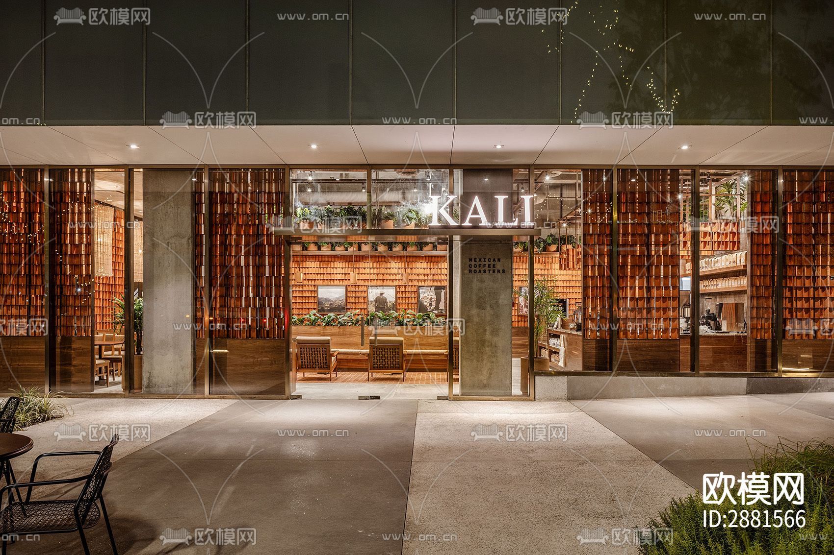 咖啡厅cad平面布置图下载（渲染图7）