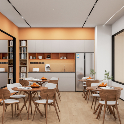  茶水间 办公休息区su模型 