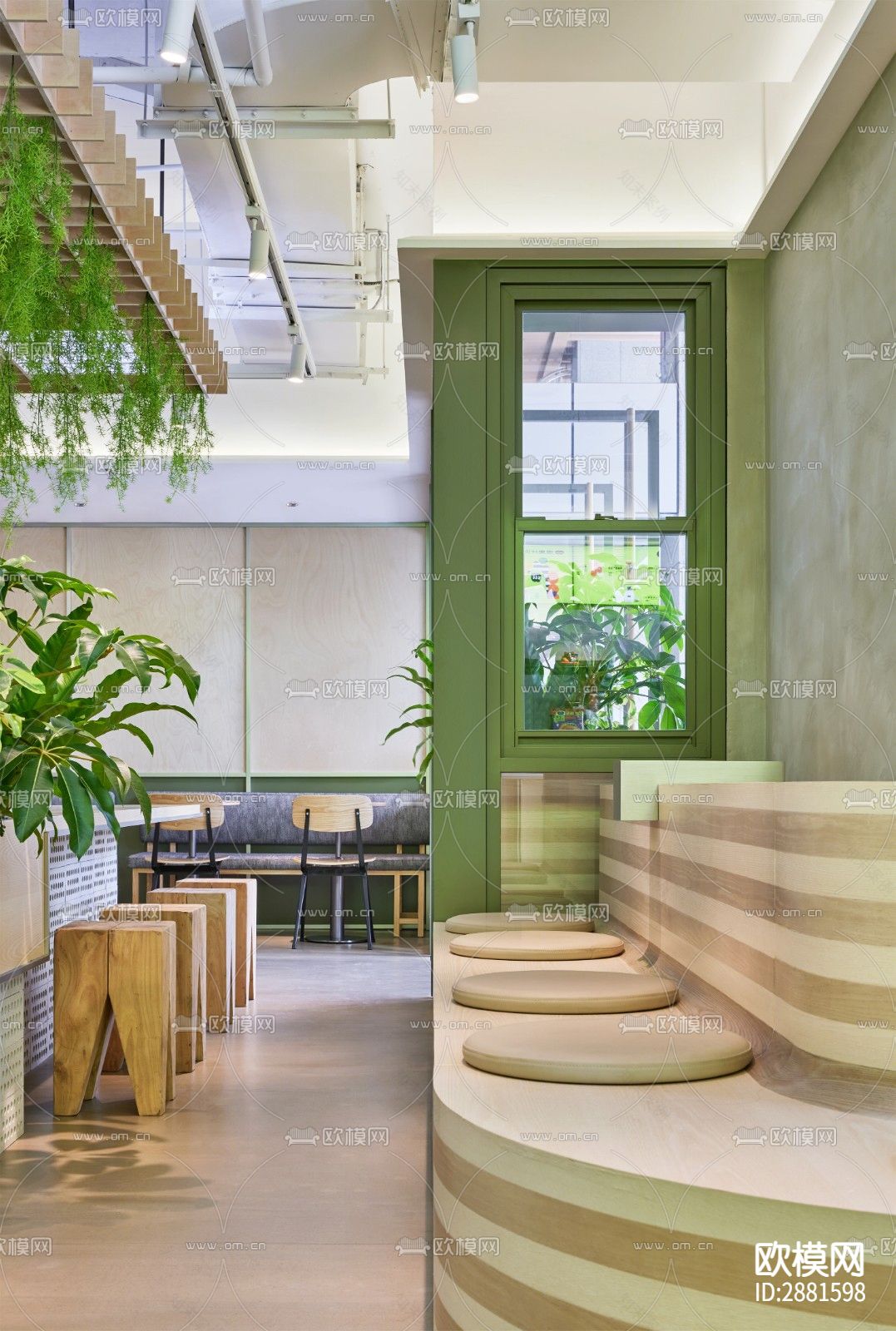 奶茶店cad平面布置图下载（渲染图5）