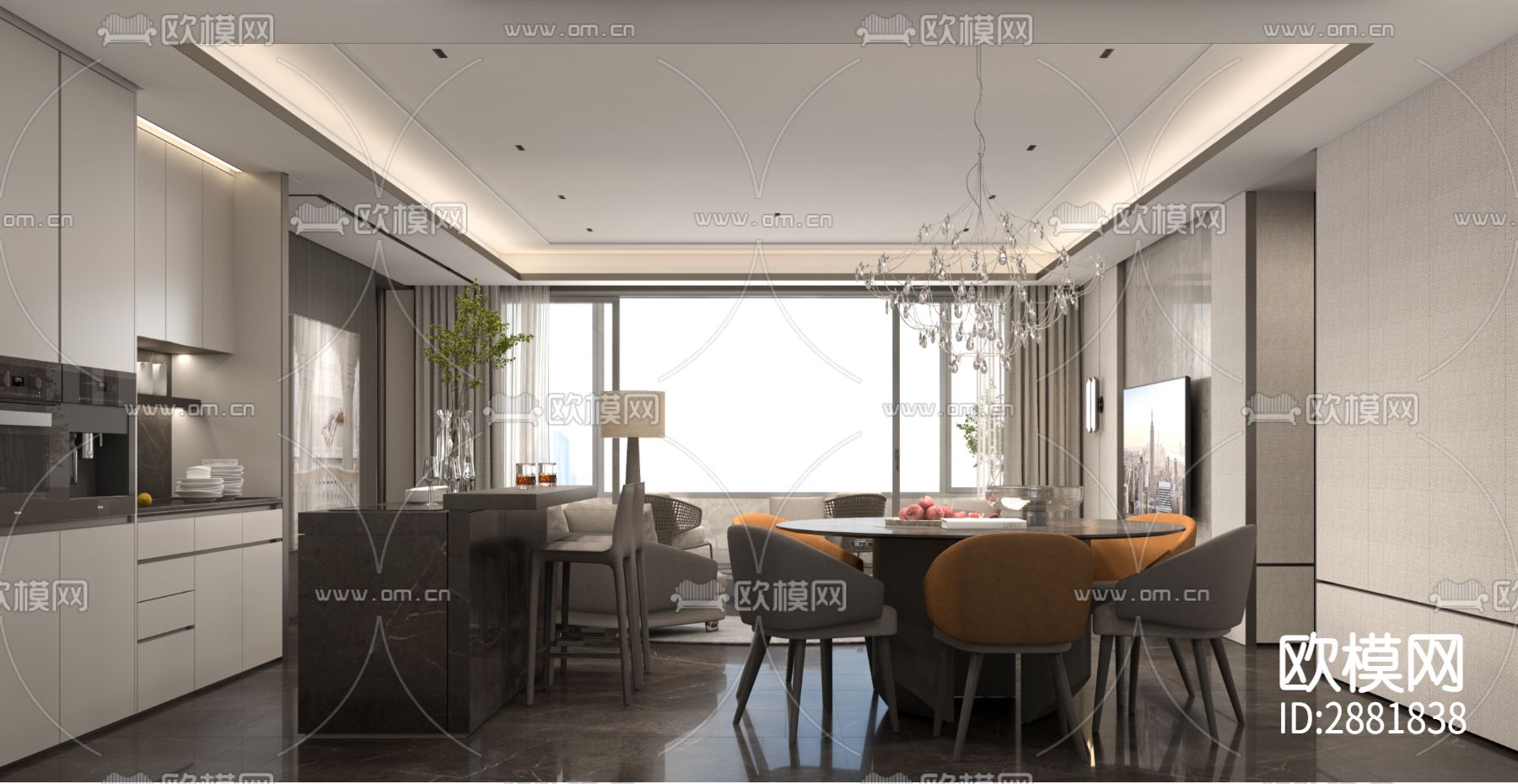 平层cad施工图下载（渲染图8）