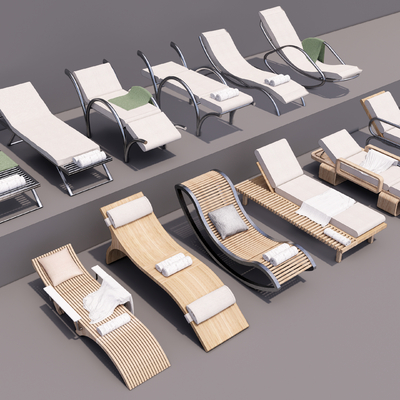  户外椅 沙滩椅su模型 