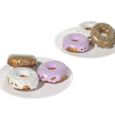  甜品 甜甜圈su模型 