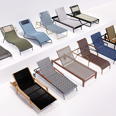  户外椅 沙滩椅su模型 